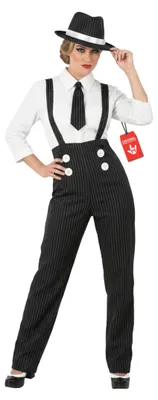 Produktbild von Fun Shack Mafia Kostüm Damen Gangster, Gangsterbraut Kostüm Damen, Pantomime Kostum Frauen, 20er Jahre Anzug, Halloween Kostum Frau, Karneval & Fasching, XL