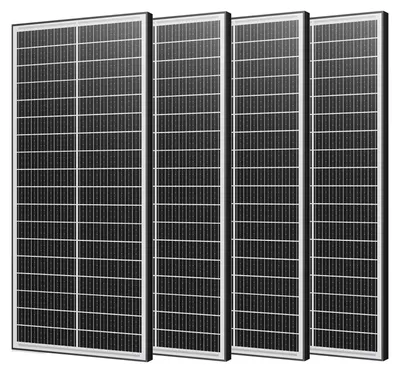 Produktbild von Solarpanel-Set - 4 × 100 W monokristalline Solarmodule - 400 W Gesamtleistung - 12 V - 24 % Wirkungsgrad - Starre Bauweise - Inselanlage - 101 × 46 × 3 cm