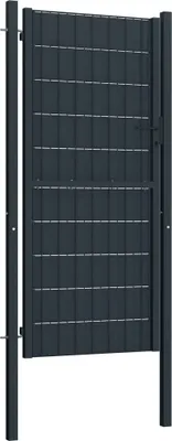 Image de vidaXL Portail de clôture PVC et acier 100x204 cm Anthracite