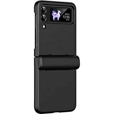 Produktbild von Handyhülle für Samsung Galaxy Z Flip 4 5G mit Displayschutz Scharnierschutz Kratzfest Stoßfest Hülle Schwarz