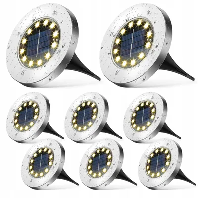 Obrázek produktu pro SOLÁRNÍ ZAHRADNÍ LAMPY, 8 ks, ZEMNÍ PODSTAVCE, SENZOR SOUMRÁKU, LED LAMPY