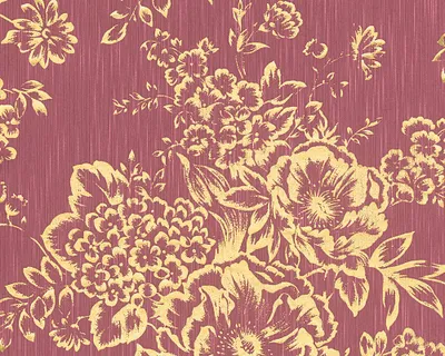 Produktbild von Architects Paper Blumentapete Metallic Silk florale Tapete Textiltapete gold rot 10,05 m x 0,53 m