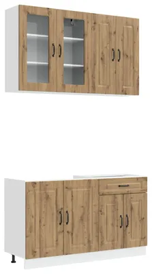 Immagine prodotto di vidaXL Modulo cucina KALMAR, 4 pezzi, pannello di legno effetto rovere artigianale