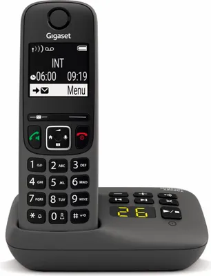 Obrázek produktu pro Gigaset AE690A, Analog/DECT telefon, Bezdrátové sluchátko, Hlasitý odposlech, 100 pol., Identifikace volajícího, Antracit