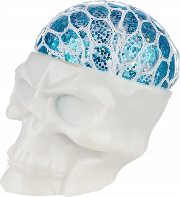 Produktbild von Antistress Knautschball Totenkopf Gehirn Glitzer - Squeeze Toy Sensory Spielzeug 7cm