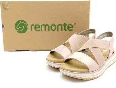 Produktbild von Remonte Damen sportliche Sandale mit Wechselfußbett rosa Glitzer 39