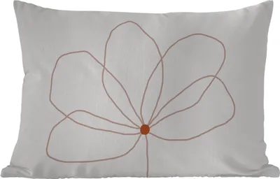 Produktbild von MuchoWow® Outdoor Kissen - Blume - Strichzeichnung - Natur - 50x30 cm - Wetterfest - Lounge Kissen - Sofa kissen - Wohnzimmer Dekoration