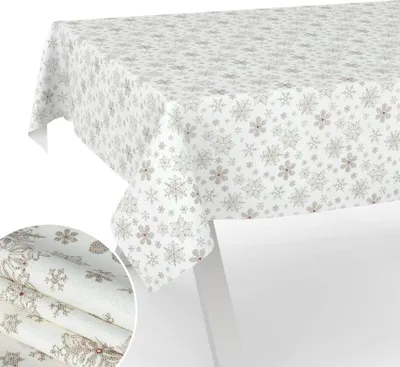 Produktbild von Tischdecke Schneeflocken Weiß 350x140cm