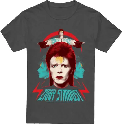 Produktbild von David Bowie - "Ziggy Heads" T-Shirt für Herren/Damen Uni TV17449 (3XL) (Holzkohle)