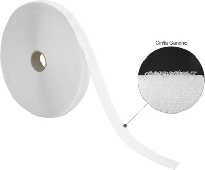 Immagine prodotto di Nastro velcro con adesivo bianco, rotolo da 25 metri