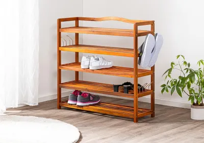 Produktbild von Allzweckregal mit 5 Etagen aus Akazienholz, ca. 94 x 82 x 26 cm - Braun