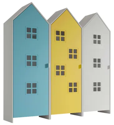 Produktbild von VIPACK - CASAMI BRUGES Set 3-tlg. best. aus: Schrank 1-trg. mit Front in Blau, Weiß u. Gelb