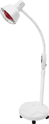 Produktbild von Infrarot Rotlichtlampe - Therapie Wärmelampe Standgerät - 275W - 360° drehbarer Kopf - Fernbedienung & Tasten - 32×160 cm - Kabel 1,8 m - Weiß