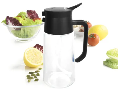 2-in-1 Ölspray und Ausgießer 500 ml Glas