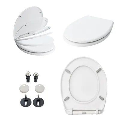 Produktbild von Toilettensitz mit Absenkautomatik Duroplast 1 Universal WC-Deckel Hart passend für, Soft-Close-WC-Sitz aus Duroplast, WC-Sitz mit Softclose