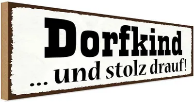 Produktbild von vianmo Holzschild 10x27 cm Dorfkind und stolz drauf Dekoration