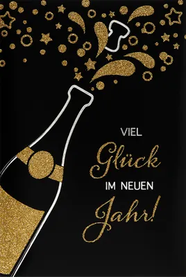 Produktbild von Neujahr - Glückwunschkarte im Format 11,5 x 17 cm mit Briefumschlag
