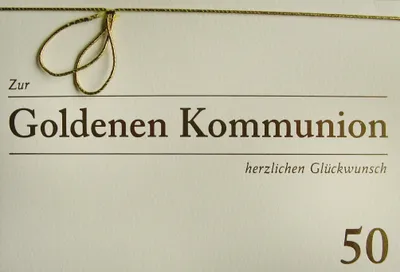 Produktbild von Kommunion - Goldene (50 Jahre) - Glückwunschkarte im Format 11,5 x