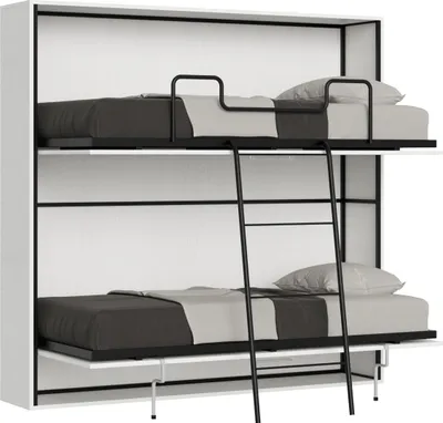 Produktbild von ITAMOBY - Schrankbett Kando Etagenbett 2 Schlafplätze horizontal Esche weiß