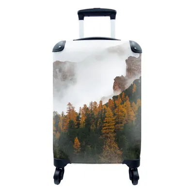 Produktbild von MuchoWow® Koffer Handgepäck Trolley Rollkoffer Kleine Reisekoffer mit 4 Rollen - Kiefer - Herbst - Berg - Landschaft - Cabin Size < 55x40x23 cm & 55x40x20 cm - Fotokoffer - Kabinenkoffer - Boardgepäck - Reise-Box - Reisekoffer - Reisegepäck - Koffer mit Bild - Trolley für Kinder