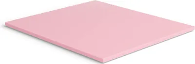 A pink mattress topper is shown from a slightly elevated angle on a white background.