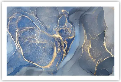 Produktbild von Poster - Poster ohne Rahmen - Gold Blau Farbe - 91,5x61 cm - Wand Bild - Wanddeko - Wandbilder - Kunstposter - Wandposter - Bilder - Kunstdruck - Wanddekoration - Wandbild - P2XAA91x61-5029