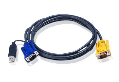 Produktbild von ATEN 2L-5203UP KVM-Kabel VGA USB mit eingebautem PS/2-USB-Konverter schwarz 3m