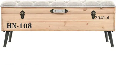 Image de vidaXL Banc avec espace de rangement 110 cm bois massif sapin
