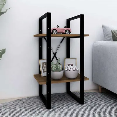 Zdjęcie produktu dla Maison Exclusive – regał na książki z 2 półkami, brązowy, imitacja dębu, 40 x 30 x 70 cm, materiał drewnopochodny