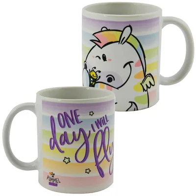 Produktbild von Pummel & Friends Tasse Zebrasus - One day I will fly Kaffeetasse Becher Kaffeebecher aus Keramik 320 ml