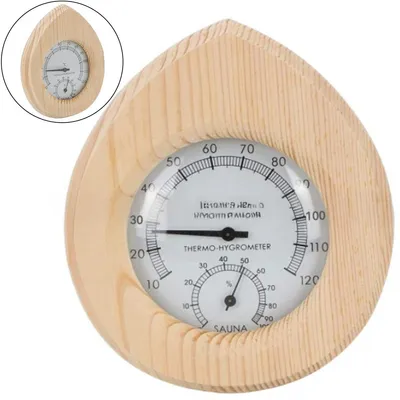 Produktbild von Sauna Thermometer Hygrometer,Holz-ThermoHygrometer Thermometer Hygrometer für Bad Sauna Raum Accessoire