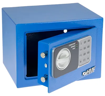 Möbeltresor mit Elektroschloss von HMF mit 23 cm Breite in Blau