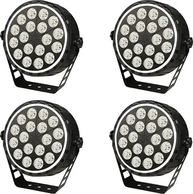 Obrázok produktu pre LED osvetlenie na pódium, ovládanie DMX, 16,7 miliónov farieb, 4 ks, zástrčka EÚ