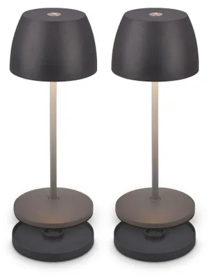 Productafbeelding van Mini LED-tafellamp, draadloos, IP44, oplaadbare tafellamp voor binnen- en buitengebruik, inclusief oplaadstation