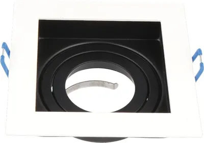 Zdjęcie produktu dla Reflektor wpuszczany GU10 rama wpuszczana 25° obrotowy reflektor wpuszczany 90x90mm otwór aluminiowy z gniazdem GU10 do żarówek LED biały/czarny kątowy