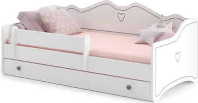 Zdjęcie produktu dla Łożko dziecięce EMMA z szufladą i barierką 160x80 szary