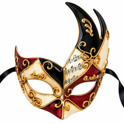Venezianische Colombina-Maske, handbemalt, 18 cm, Karneval