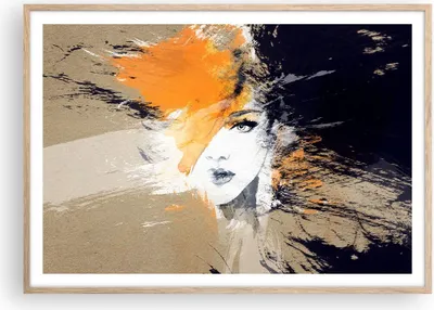 Produktbild von Gerahmtes Poster - Rahmen in heller Eiche - Abstraktion Frau - 100x70 cm - Wand Bild - Wanddeko - Wandbilder - Wandposter - Bilderrahmen - Bilder - Kunstdruck - Wandbild - P2NAA100x70-3656