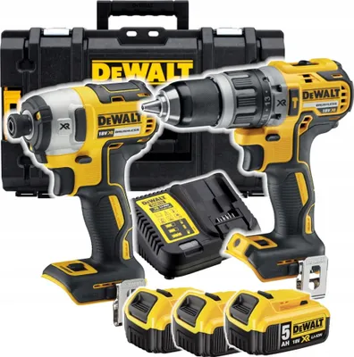 Zdjęcie produktu dla DeWALT 2-NARZĘDZIOWY ZESTAW COMBO LI-ION XR 18V DCK266P3, Śrubokręt, Uchwyt pistoletowy, Czarny, Żółty, Bateria, 18 V, Litowo-jonowa (Li-Ion)