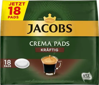 Produktbild von Jacobs Crema Pads kräftig | 18 Senseo kompatible Kaffeepads, 118 g