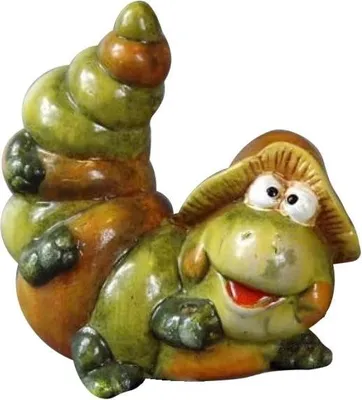Zdjęcie produktu dla Zielona, Ceramiczna Figurka Gąsienicy w Kapeluszu