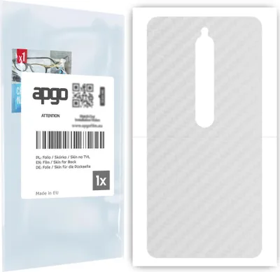 Produktbild von apgo Rückseite Schutzfolie für Xiaomi Redmi 8 -  Hinten Schutzfolie Carbon Transparent (durchsichtig), Rückseite Folie schützt vor Kratzern und Fingerabdrücken