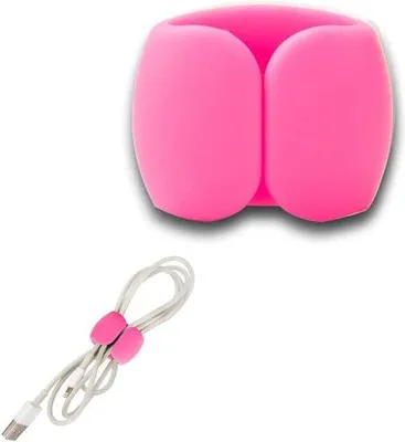 Obrázek produktu pro Organizér kabelů, růžový, držák na datové kabely USB