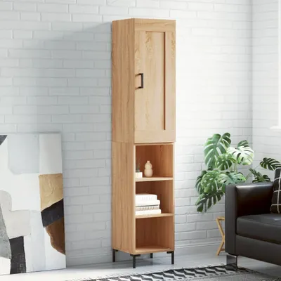 Produktbild von vidaXL Highboard Sonoma-Eiche 34,5x34x180 cm Holzwerkstoff