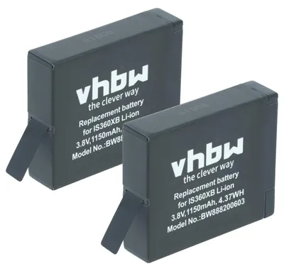 Produktbild von vhbw 2x Akku kompatibel mit Insta360 One X Kamera (1150 mAh, 3,8 V, Li-Ion)