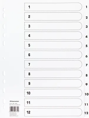 Produktbild von Soennecken Register Mylar 1606 1-12 weiß