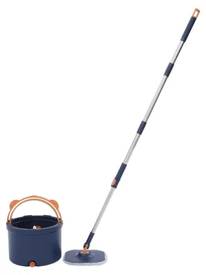 Produktbild von Wischmopp-Set mit Eimer – 2-in-1 Bodenwischmopp mit rechteckigem und dreieckigem Kopf