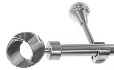 Produktbild von Gardinenstange mit Wandhalterung I Metall Edelstahl Look 1-läufig I Ø20mm | H50R