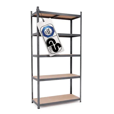 Produktbild von Steckregal Werkstattregal 1800x900x400 mm, 5 Ebenen, Farbe anthrazit, Traglast gesamt 875 kg, Kellerregal Schwerlastregal Metallregal Lagerregal
