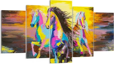 Produktbild von Bild auf Leinwand - Leinwandbild - Pferd Natur Tier - 160x85cm - Wand Bild - Wanddeko - Wandbilder - Leinwanddruck - Bilder - Kunstdruck - Wanddekoration - Leinwand bilder - Wandkunst - EA160x85-3433